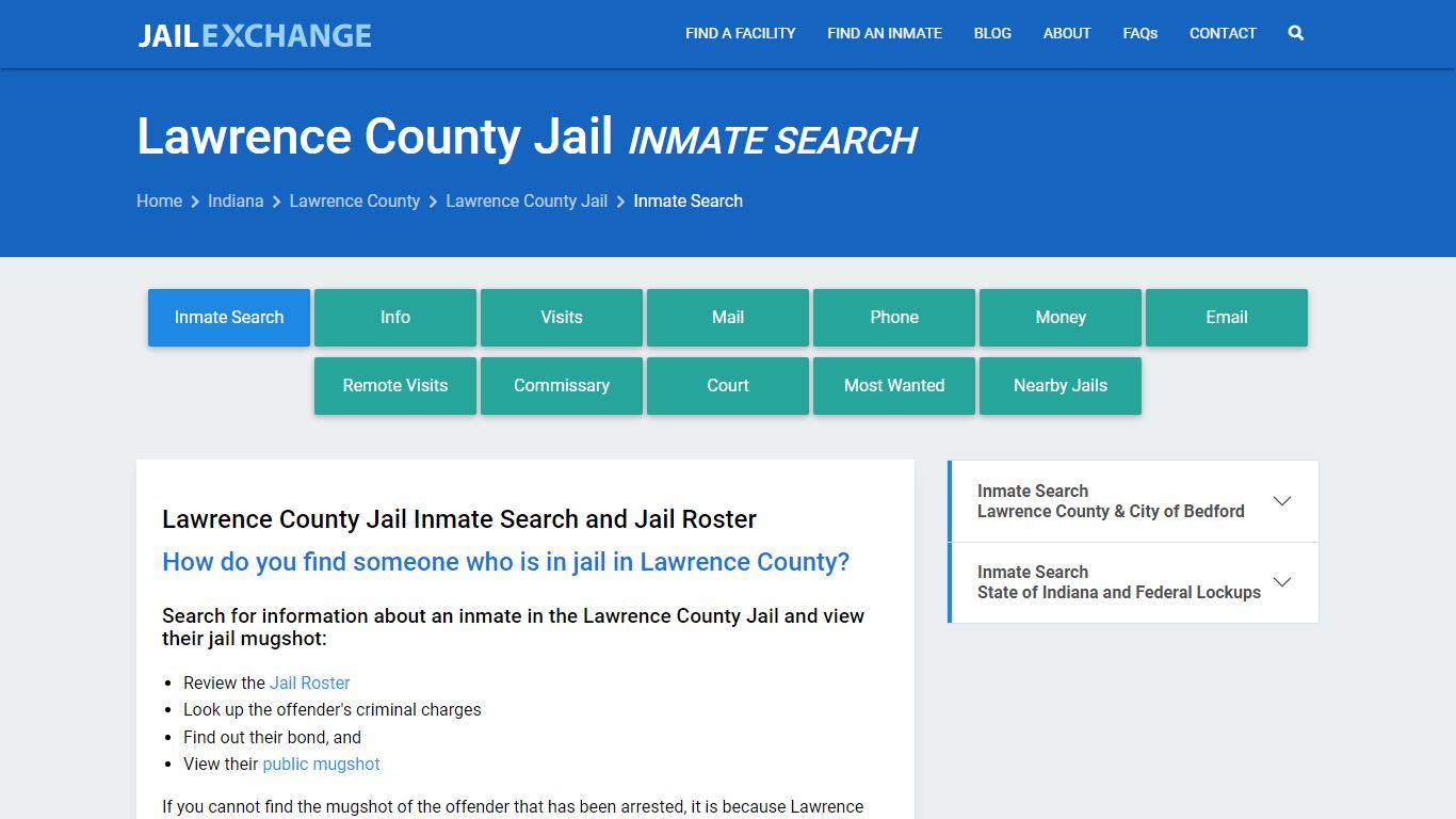 Inmate Search: Roster & Mugshots - Lawrence County Jail, IN