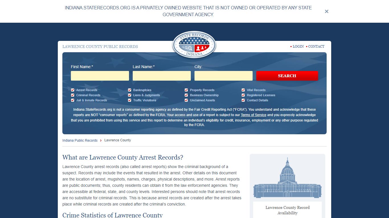 Lawrence County Arrest, Court, and Public Records | StateRecords.org